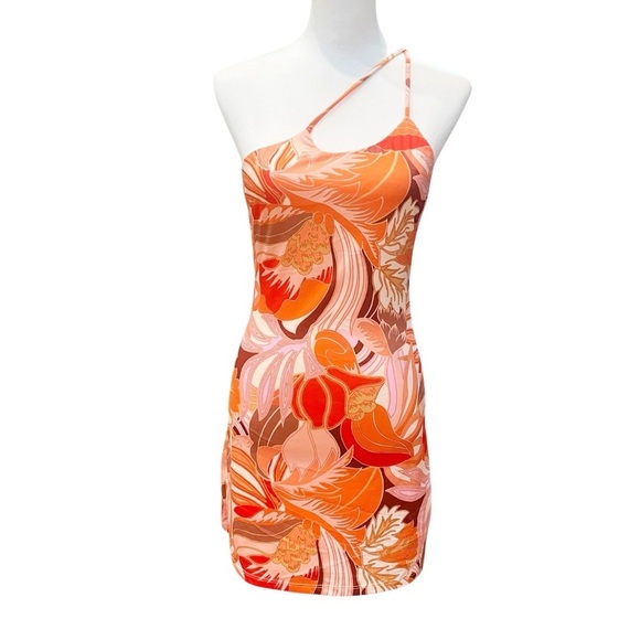 Urban Outfitters Kiss the Sky NWT Strappy Orange Mini Summer Dress Size S - Picture 4 of 11
